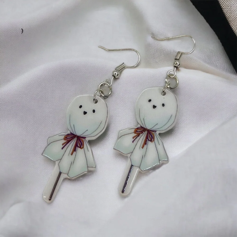 Brand New SET OF TWO Retro Ghost Earrings - Halloween Jewelry, Handmade